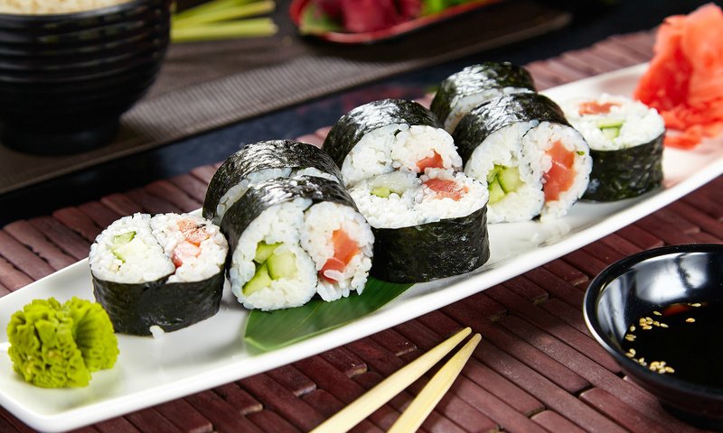 Обои начинка, суши, роллы, васаби, нори, filling, sushi, rolls, wasabi, nori разрешение 2046x1279 Загрузить