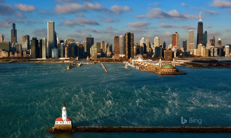 Обои город, сша, чикаго, bing, the city, usa, chicago разрешение 1920x1200 Загрузить