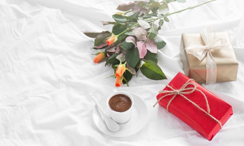 Обои розы, кофе, завтрак, подарок, романтик, роз, влюбленная, valentine`s day, roses, coffee, breakfast, gift, romantic, love, valentine's day разрешение 4752x3168 Загрузить