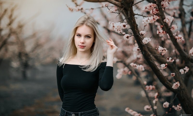 Обои девушка, блондинка, портрет, взгляд, весна, волосы, agelos tzitzifopoulos, girl, blonde, portrait, look, spring, hair разрешение 2048x1255 Загрузить