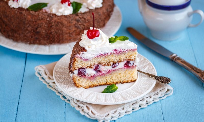 Обои вишня, сладкое, торт, десерт, крем, cherry, sweet, cake, dessert, cream разрешение 2449x1632 Загрузить