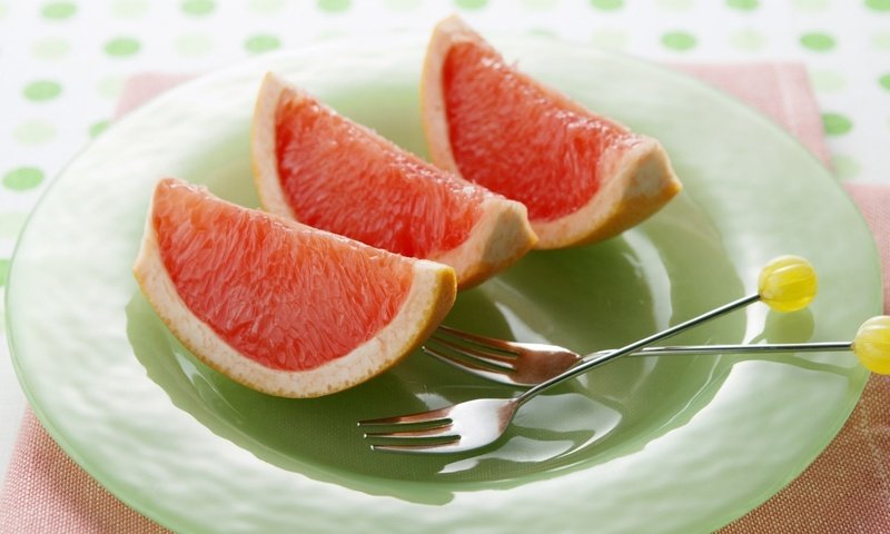 Обои фрукты, дольки, тарелка, вилки, цитрусы, грейпфрут, fruit, slices, plate, fork, citrus, grapefruit разрешение 1920x1200 Загрузить