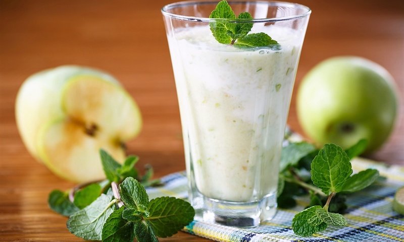 Обои мята, напиток, фрукты, яблоко, стакан, смузи, mint, drink, fruit, apple, glass, smoothies разрешение 1920x1280 Загрузить