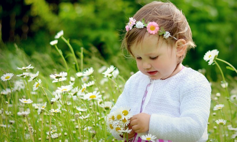 Обои цветы, настроение, дети, девочка, ромашки, flowers, mood, children, girl, chamomile разрешение 2048x1357 Загрузить