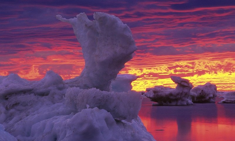 Обои лёд, залив, зарево, канада, гудзон, манитоба, ice, bay, glow, canada, hudson, manitoba разрешение 1920x1080 Загрузить