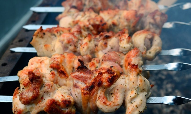 Обои мясо, шашлык, курица, мангал, meat, kebab, chicken, grill разрешение 4928x3264 Загрузить