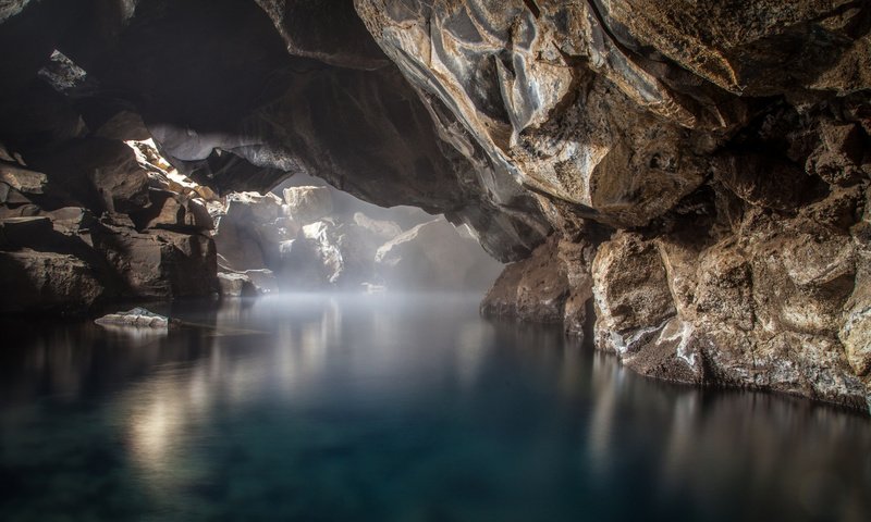 Обои вода, пещера, грот, water, cave, the grotto разрешение 1920x1080 Загрузить