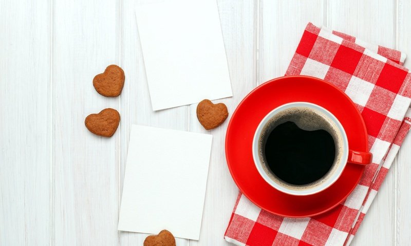 Обои кофе, чашка, сердечки, печенье, день святого валентина, coffee, cup, hearts, cookies, valentine's day разрешение 2560x1706 Загрузить