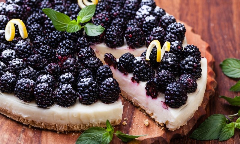 Обои мята, сладкое, торт, десерт, ежевика, крем, mint, sweet, cake, dessert, blackberry, cream разрешение 8000x5333 Загрузить