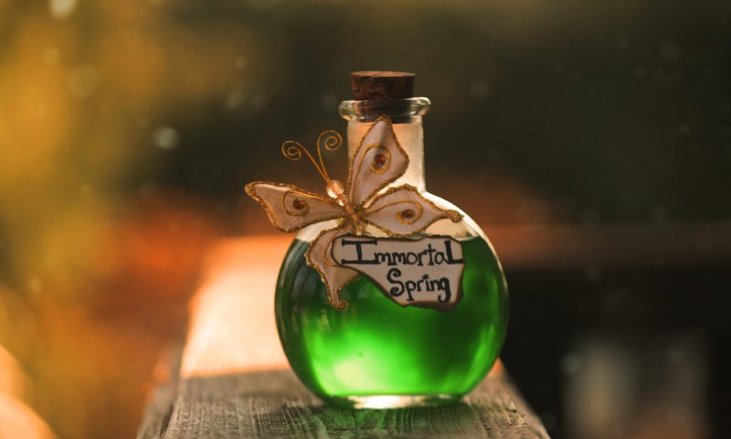 Обои бабочка, бутылочка, флакон, зелье, эликсир, butterfly, bottle, potion, elixir разрешение 3840x2400 Загрузить