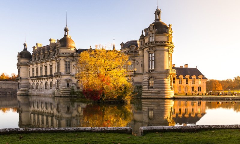 Обои озеро, замок, франция, замок шантийи, шато, chateau de chantilly, шантильи, lake, castle, france, chantilly castle, chateau, chantilly разрешение 1920x1200 Загрузить