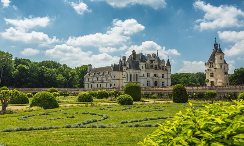 Обои парк, замок, архитектура, франция, chateau de chenonceau, луара, park, castle, architecture, france, loire разрешение 1920x1200 Загрузить