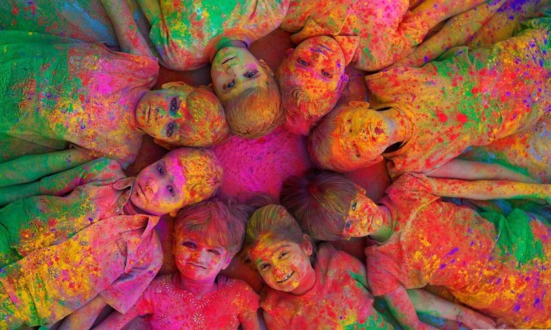 Обои настроение, краски, дети, холи, фестиваль, фестиваль холи, mood, paint, children, holi, festival, the festival of holi разрешение 1920x1080 Загрузить