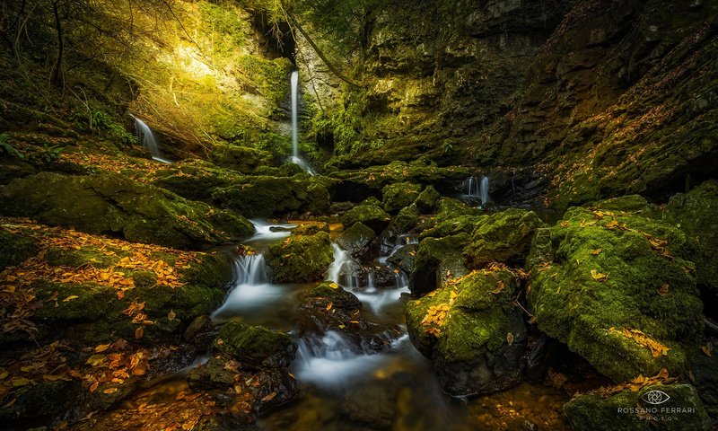 Обои река, природа, лес, водопад, осень, river, nature, forest, waterfall, autumn разрешение 1920x1200 Загрузить