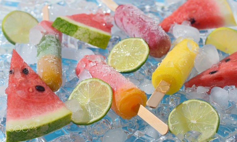 Обои мороженое, лёд, арбуз, лайм, цитрусы, фруктовый лед, ice cream, ice, watermelon, lime, citrus, fruit ice разрешение 1920x1200 Загрузить