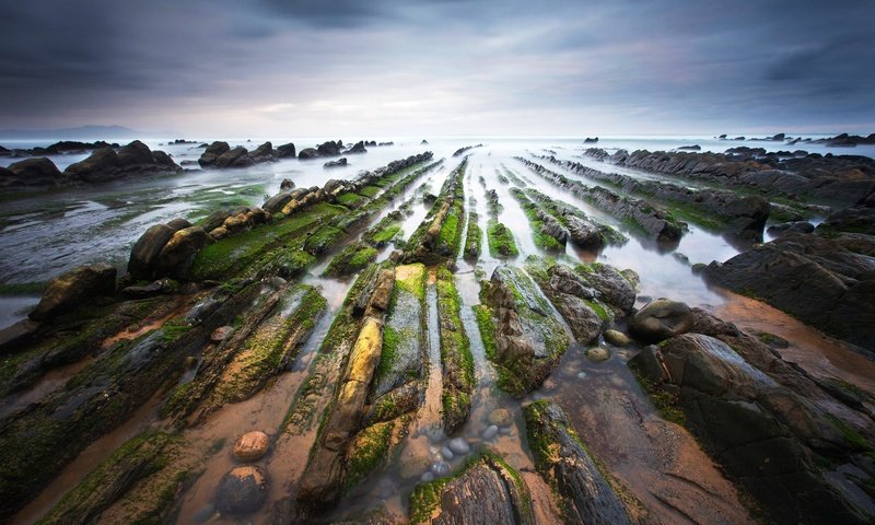 Обои вода, природа, камни, побережье, мох, испания, бискайский залив, баррика, water, nature, stones, coast, moss, spain, the bay of biscay, barrika разрешение 2048x1365 Загрузить