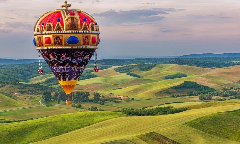 Обои природа, полет, высота, воздушный шар, ландшафт, nature, flight, height, balloon, landscape разрешение 2048x1367 Загрузить