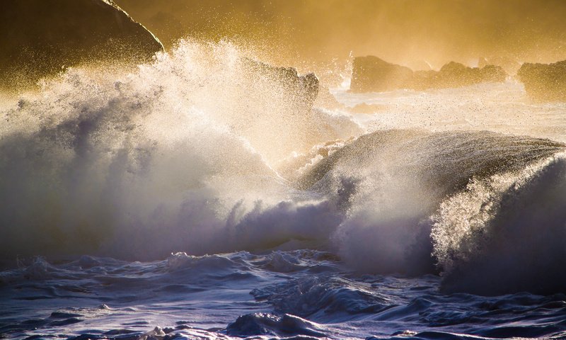 Обои природа, волны, море, побережье, шторм, гаваи, oahu's north shore, nature, wave, sea, coast, storm, hawaii разрешение 3360x2100 Загрузить