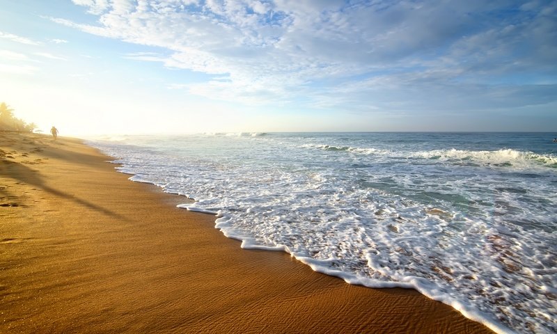 Обои небо, природа, берег, волны, пляж, шри-ланка, the sky, nature, shore, wave, beach, sri lanka разрешение 2880x1800 Загрузить