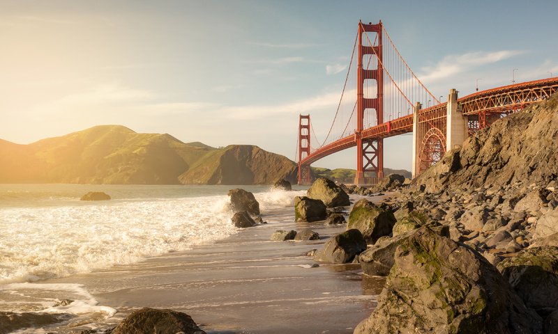 Обои мост, сан-франциско, калифорния, золотые ворота, bridge, san francisco, ca, golden gate разрешение 3840x2160 Загрузить