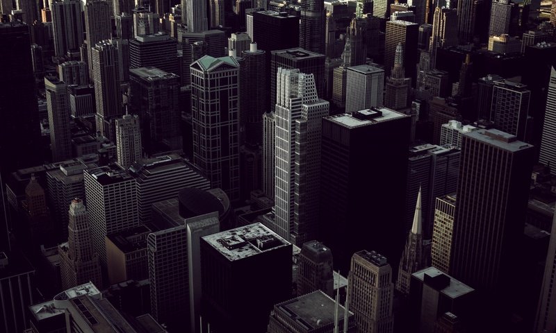 Обои вид сверху, небоскребы, сша, здания, чикаго, the view from the top, skyscrapers, usa, building, chicago разрешение 5400x3600 Загрузить