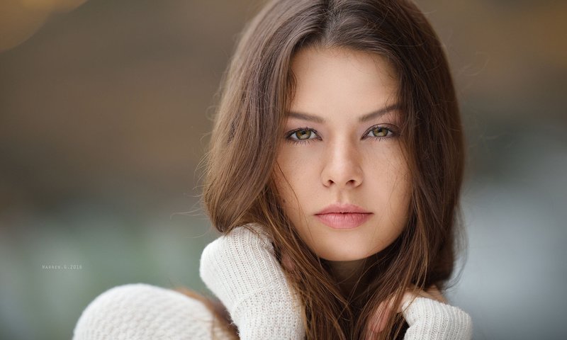 Обои глаза, девушка, портрет, модель, волосы, шатенка, warren g, eyes, girl, portrait, model, hair, brown hair разрешение 1920x1200 Загрузить