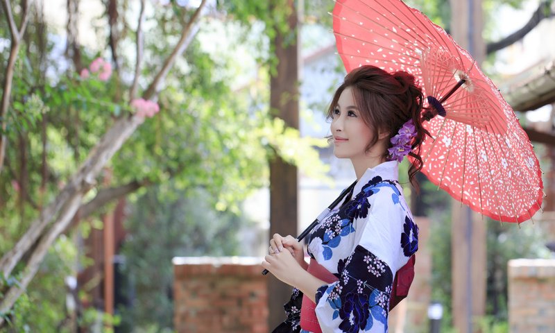 Обои девушка, улыбка, лето, зонт, зонтик, азиатка, girl, smile, summer, umbrella, asian разрешение 5083x3389 Загрузить