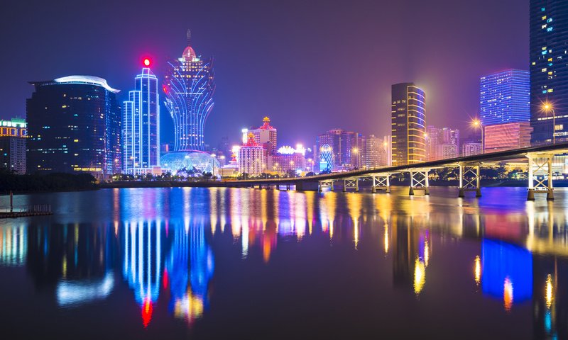 Обои ночь, огни, отражение, город, китай, макао, seanpavonephoto-6, night, lights, reflection, the city, china, macau разрешение 3840x2400 Загрузить