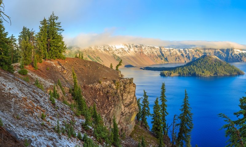 Обои озеро, скалы, природа, кратер, lake, rocks, nature, crater разрешение 3840x2160 Загрузить
