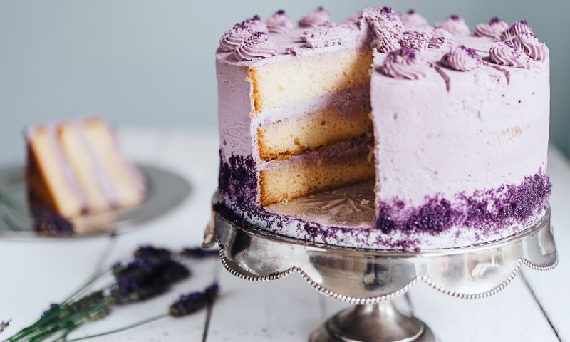 Обои лаванда, сладкое, торт, десерт, крем, lavender, sweet, cake, dessert, cream разрешение 2048x1345 Загрузить