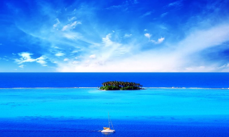 Обои море, яхта, остров, тропики, sea, yacht, island, tropics разрешение 3072x1920 Загрузить