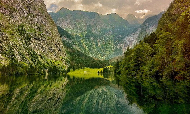 Обои деревья, озеро, горы, природа, отражение, trees, lake, mountains, nature, reflection разрешение 1920x1200 Загрузить