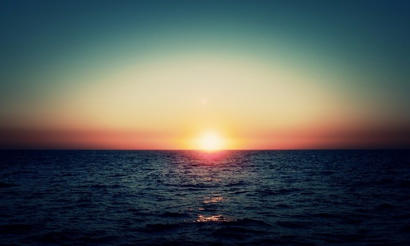 Обои небо, солнце, закат, море, горизонт, the sky, the sun, sunset, sea, horizon разрешение 3000x2250 Загрузить