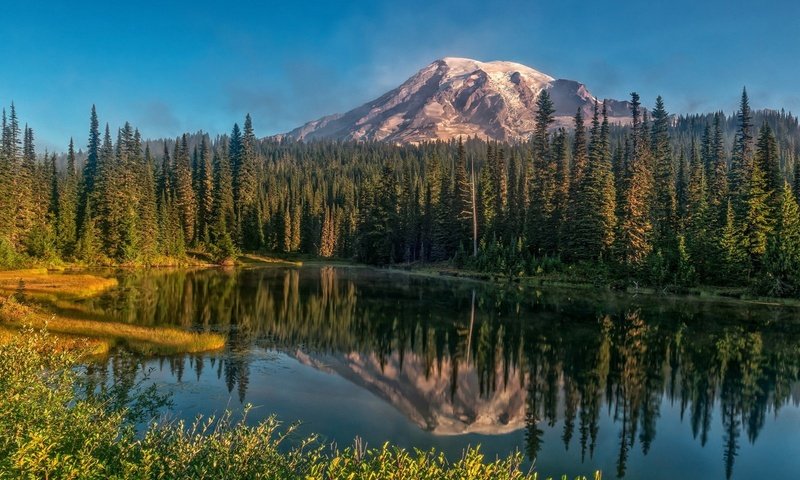 Обои озеро, горы, природа, лес, отражение, lake, mountains, nature, forest, reflection разрешение 1920x1234 Загрузить