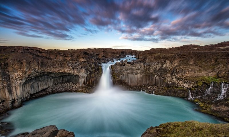 Обои озеро, река, скалы, исландия, aldeyjarfoss waterfall, альдейярфосс, lake, river, rocks, iceland разрешение 1920x1200 Загрузить