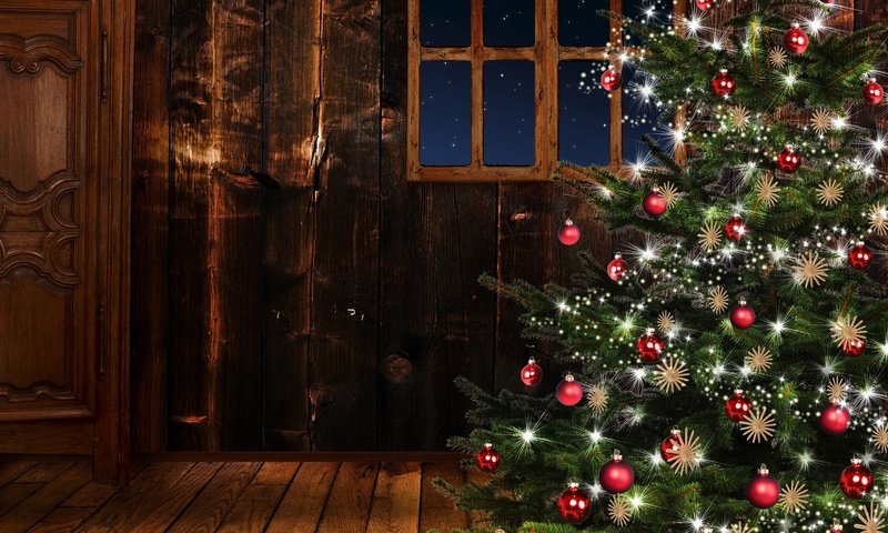 Обои новый год, елка, шары, окно, рождество, елочные игрушки, new year, tree, balls, window, christmas, christmas decorations разрешение 2880x1800 Загрузить
