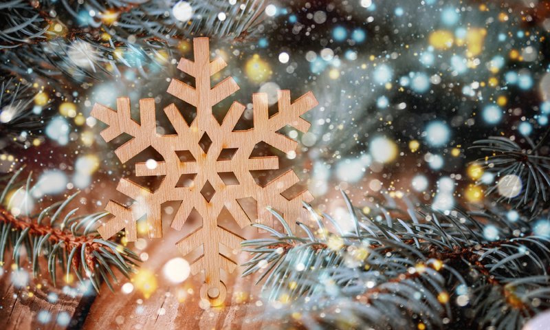 Обои новый год, елка, рождество, снежинка, новогодние украшения, new year, tree, christmas, snowflake, christmas decorations разрешение 3840x2400 Загрузить