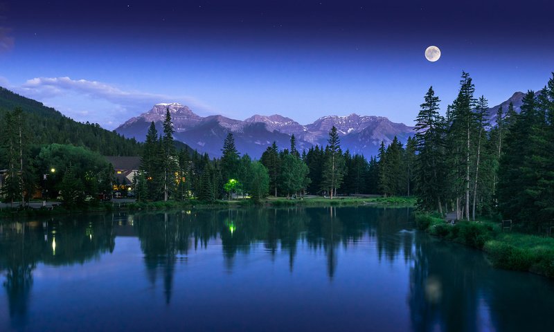 Обои вечер, озеро, горы, природа, лес, the evening, lake, mountains, nature, forest разрешение 1920x1200 Загрузить