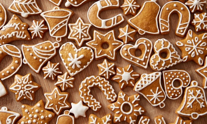 Обои рождество, сладкое, печенье, выпечка, десерт, имбирное печенье, christmas, sweet, cookies, cakes, dessert разрешение 2880x1800 Загрузить