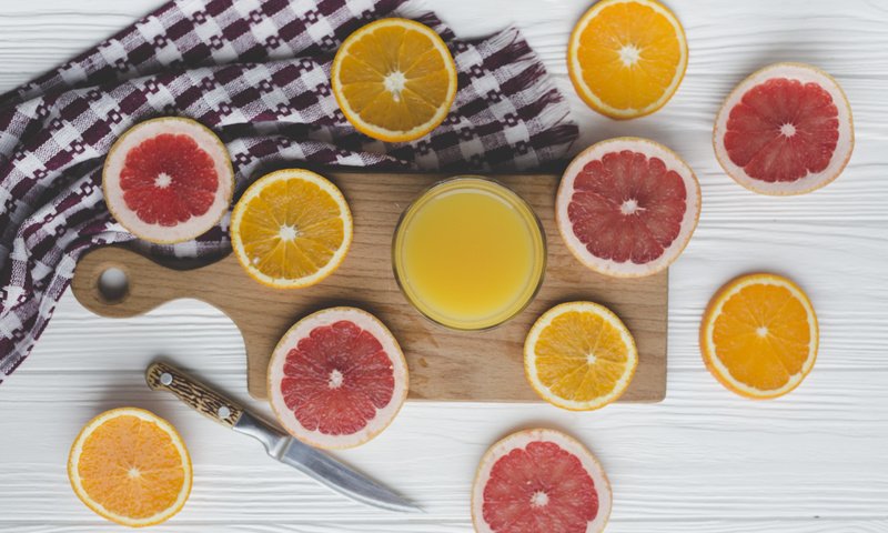 Обои напиток, апельсин, дольки, грейпфрут, сок, фреш, drink, orange, slices, grapefruit, juice, fresh разрешение 5760x3840 Загрузить