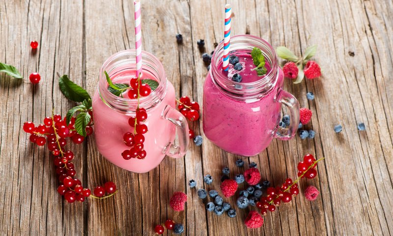 Обои малина, ягоды, черника, банки, смородина, смузи, raspberry, berries, blueberries, banks, currants, smoothies разрешение 7096x4768 Загрузить