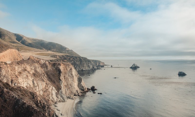 Обои небо, облака, скалы, берег, море, горизонт, побережье, the sky, clouds, rocks, shore, sea, horizon, coast разрешение 3000x2000 Загрузить