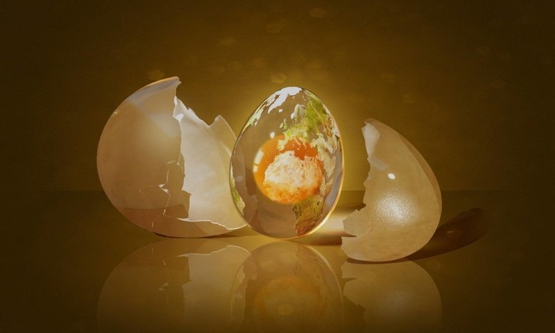 Обои отражение, графика, стекло, скорлупа, яйцо, 3д, reflection, graphics, glass, shell, egg, 3d разрешение 1920x1200 Загрузить