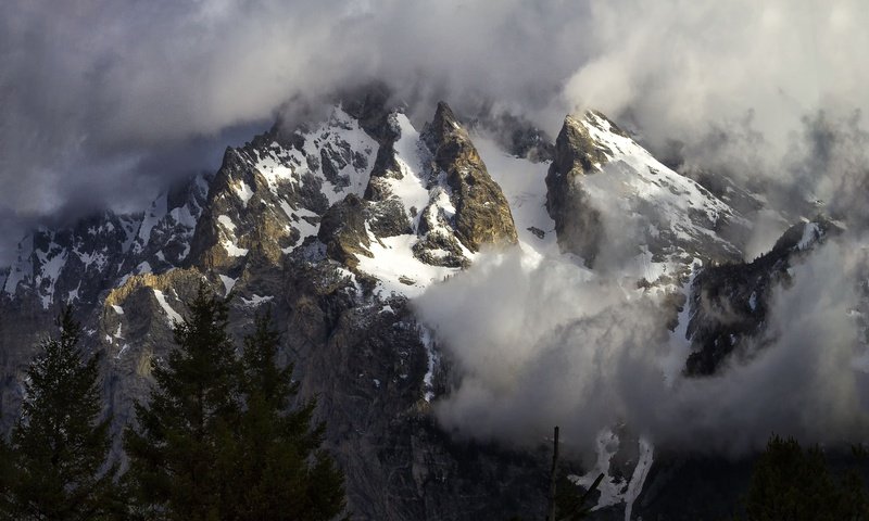 Обои горы, снег, гранд -титон национальный парк, mountains, snow, grand teton national park разрешение 5184x3456 Загрузить