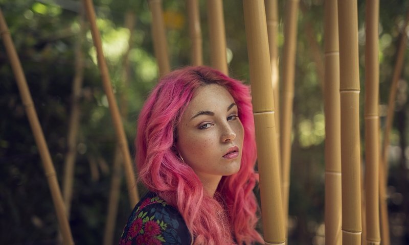 Обои девушка, взгляд, модель, лицо, розовые волосы, girl, look, model, face, pink hair разрешение 2048x1365 Загрузить