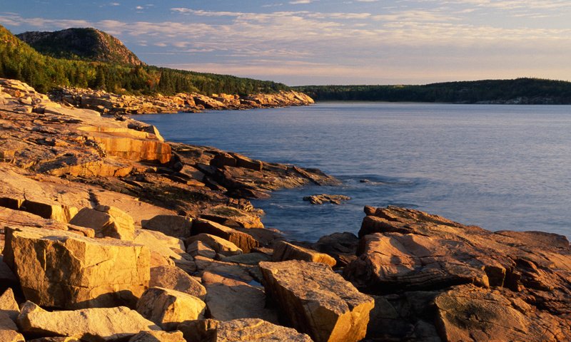 Обои небо, горы, скалы, камни, море, мэйн, acadia national park, the sky, mountains, rocks, stones, sea, maine разрешение 1920x1080 Загрузить