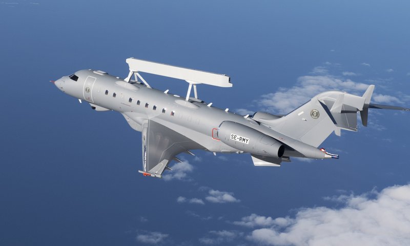 Обои дрло, радар, saab, bombardier global 6000, erieye, awacs, radar разрешение 2112x1188 Загрузить