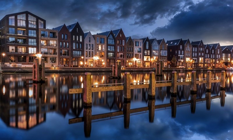 Обои нидерланды, северная голландия, водный канал, haarlem, netherlands, north holland, water channel разрешение 1920x1080 Загрузить