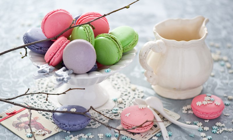 Обои макаруны, миндальное, macaroon, almond разрешение 2000x1331 Загрузить