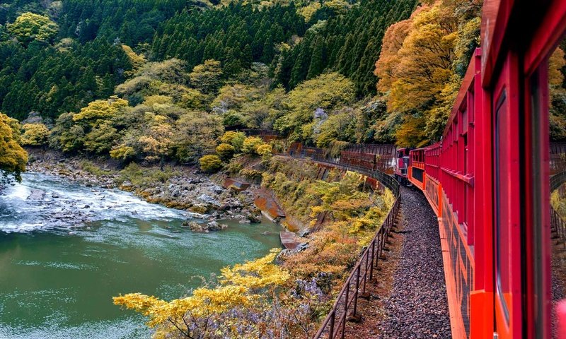 Обои япония, киото, поезд, japan, kyoto, train разрешение 1920x1080 Загрузить